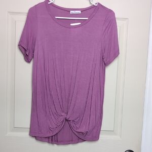 love, Fire Lilac Twist Hem Tee